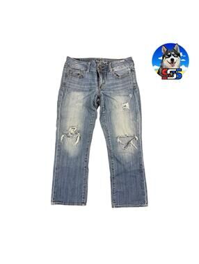 American Eagle Jeans Artist Crop Capri Women's 10 (30 x 25) Stretch Distressed